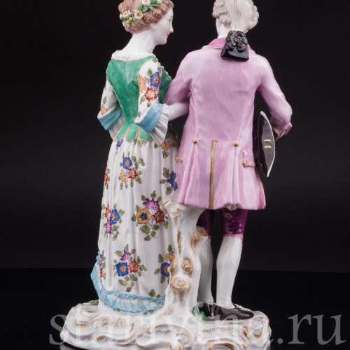 Антикварная фарфоровая статуэтка Жених и невеста, Meissen, Германия, кон. 19 - нач. 20 вв.