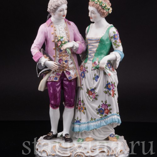 Антикварная фарфоровая статуэтка Жених и невеста, Meissen, Германия, кон. 19 - нач. 20 вв.