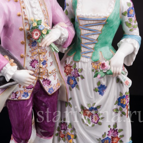 Антикварная фарфоровая статуэтка Жених и невеста, Meissen, Германия, кон. 19 - нач. 20 вв.