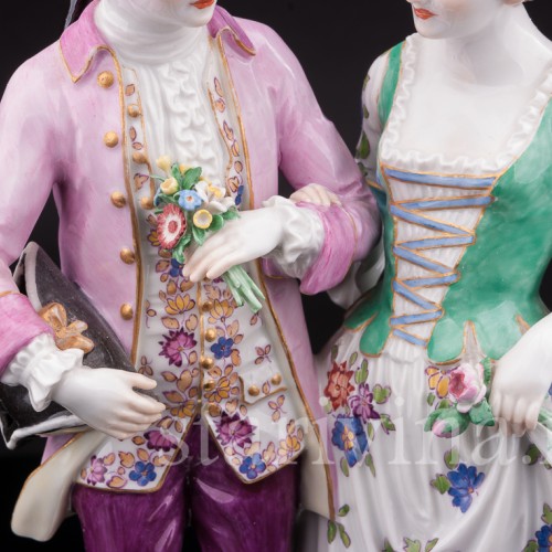 Антикварная фарфоровая статуэтка Жених и невеста, Meissen, Германия, кон. 19 - нач. 20 вв.