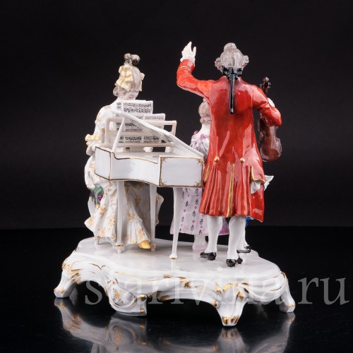 Старинная фарфоровая композиция Домашний концерт (Семья Моцарта), Meissen, Германия, 1903-1925 гг.