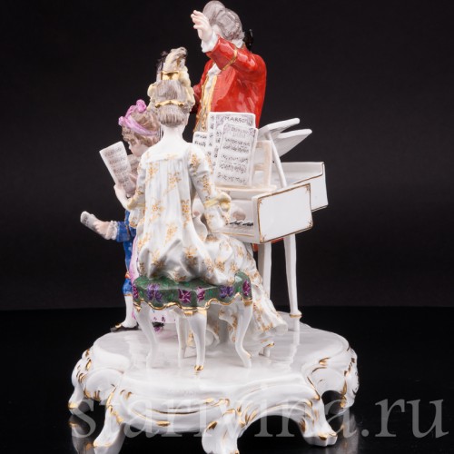 Старинная фарфоровая композиция Домашний концерт (Семья Моцарта), Meissen, Германия, 1903-1925 гг.
