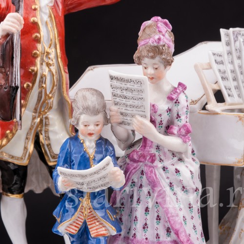 Старинная фарфоровая композиция Домашний концерт (Семья Моцарта), Meissen, Германия, 1903-1925 гг.