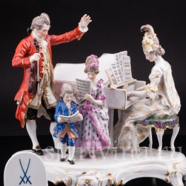 Старинная фарфоровая композиция Домашний концерт (Семья Моцарта), Meissen, Германия, 1903-1925 гг.