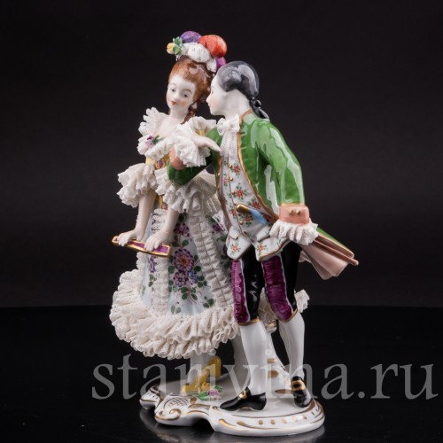 Фарфоровая статуэтка Пара на балу, Volkstedt, Германия, вт. пол. 20 в.