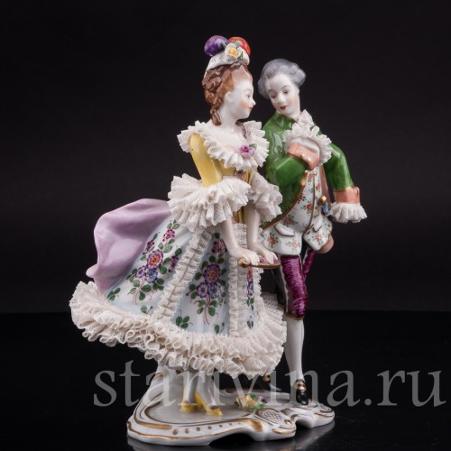Фарфоровая статуэтка Пара на балу, Volkstedt, Германия, вт. пол. 20 в.