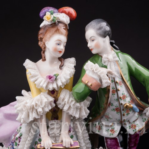 Фарфоровая статуэтка Пара на балу, Volkstedt, Германия, вт. пол. 20 в.