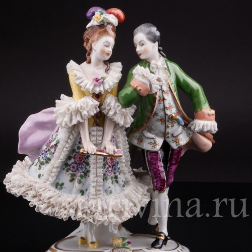 Фарфоровая статуэтка Пара на балу, Volkstedt, Германия, вт. пол. 20 в.