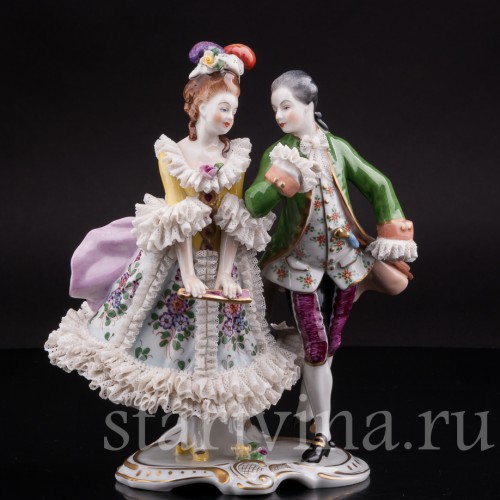 Фарфоровая статуэтка Пара на балу, Volkstedt, Германия, вт. пол. 20 в.