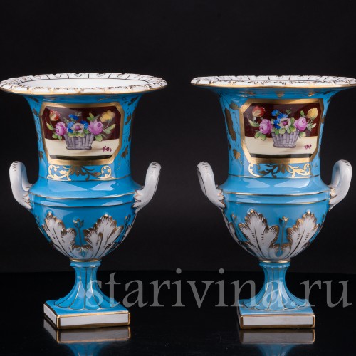 Фарфоровые Вазы-кратеры, Carl Thieme, Германия, с 1918 года.