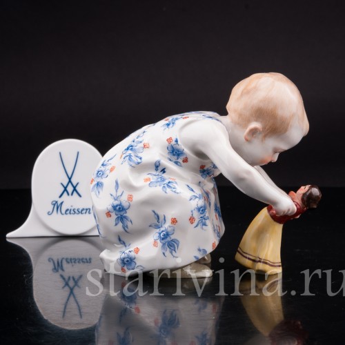 Коллекционная статуэтка Девочка с куклой, Meissen, Германия, до 1948 г.