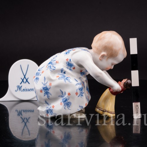Коллекционная статуэтка Девочка с куклой, Meissen, Германия, до 1948 г.