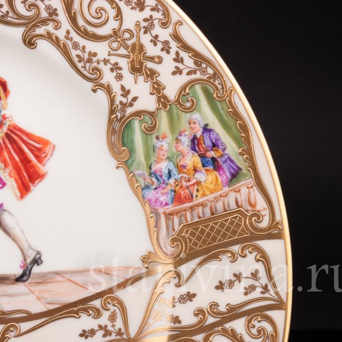 Декоративная тарелка из фарфора Домашний концерт, Wilhelm Koch, Германия, 1928 - 1949 гг.