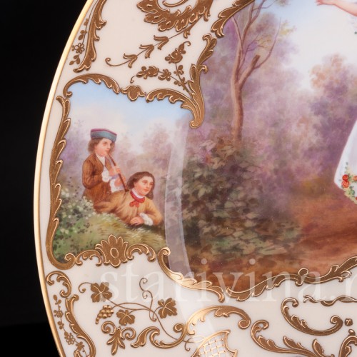 Фарфоровая декоративная тарелка Танцовщица Камарго, Wilhelm Koch, Германия, 1928 - 1949 гг.