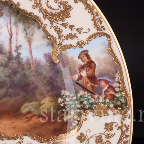 Фарфоровая декоративная тарелка Танцовщица Камарго, Wilhelm Koch, Германия, 1928 - 1949 гг.