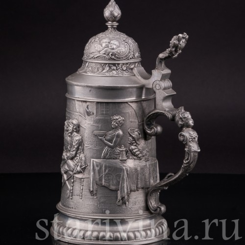 Старинная пивная кружка Танцы в таверне, Felsenstein & Mainzer, Германия, нач. 20 в.