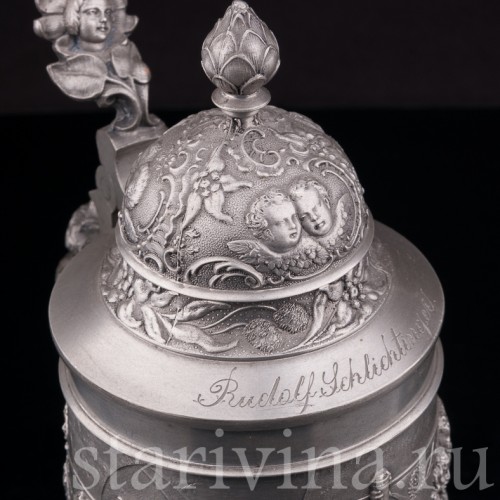 Старинная пивная кружка Танцы в таверне, Felsenstein & Mainzer, Германия, нач. 20 в.