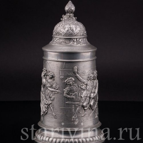 Старинная пивная кружка Танцы в таверне, Felsenstein & Mainzer, Германия, нач. 20 в.