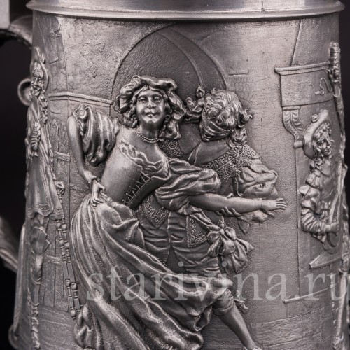 Старинная пивная кружка Танцы в таверне, Felsenstein & Mainzer, Германия, нач. 20 в.