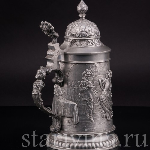 Старинная пивная кружка Танцы в таверне, Felsenstein & Mainzer, Германия, нач. 20 в.