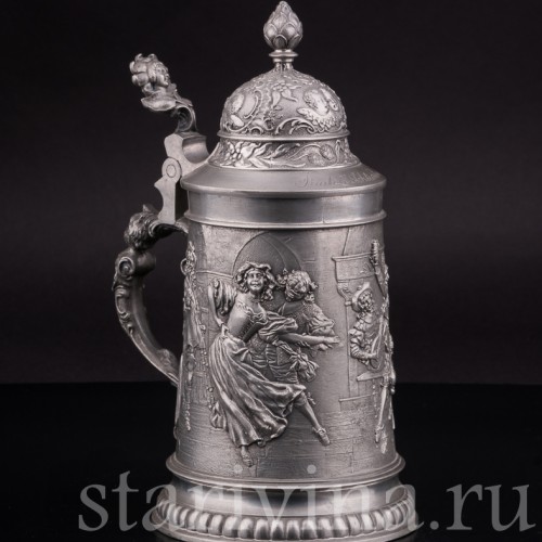 Старинная пивная кружка Танцы в таверне, Felsenstein & Mainzer, Германия, нач. 20 в.