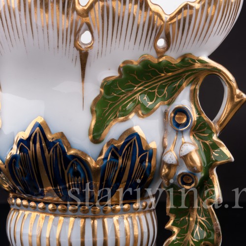 Декоративная фарфорвая Ваза-кратер в стиле ар нуво, Франция, кон. 19 в.