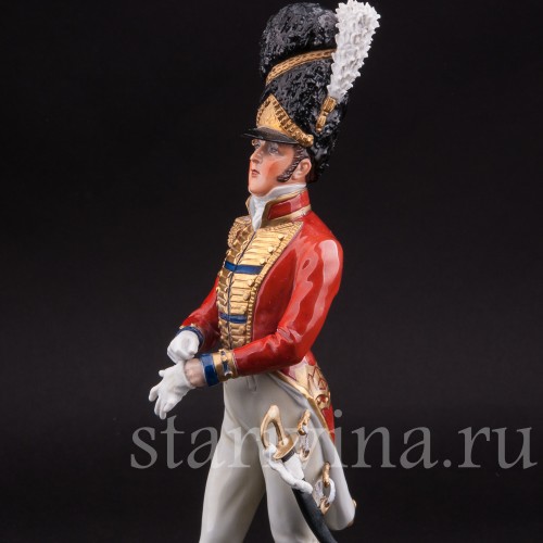 Фарфоровый солдат Офицер шотландской гвардии, 1815, Sitzendorf, Германия, вт. пол. 20 в.