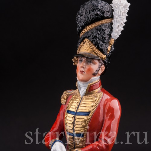 Фарфоровый солдат Офицер шотландской гвардии, 1815, Sitzendorf, Германия, вт. пол. 20 в.