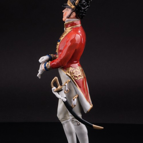 Фарфоровый солдат Офицер шотландской гвардии, 1815, Sitzendorf, Германия, вт. пол. 20 в.