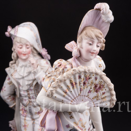 Две фарфоровые статуэтки Галантная пара, Германия, 19 в.
