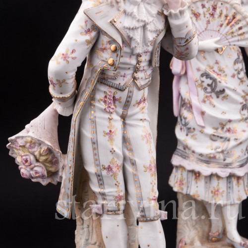 Две фарфоровые статуэтки Галантная пара, Германия, 19 в.