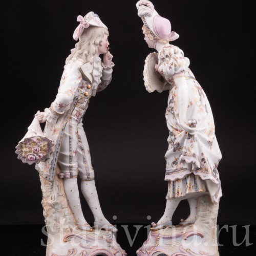 Две фарфоровые статуэтки Галантная пара, Германия, 19 в.