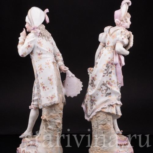 Две фарфоровые статуэтки Галантная пара, Германия, 19 в.