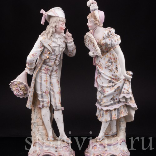 Две фарфоровые статуэтки Галантная пара, Германия, 19 в.