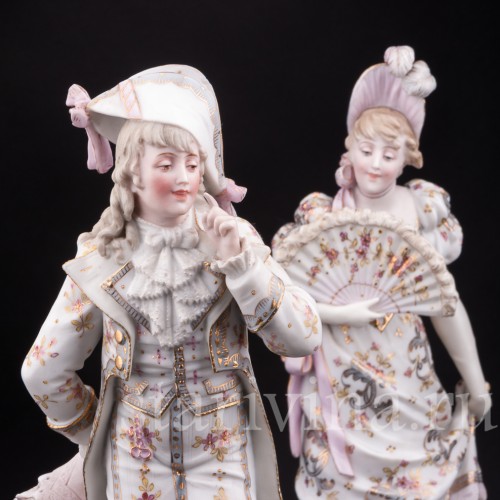 Две фарфоровые статуэтки Галантная пара, Германия, 19 в.
