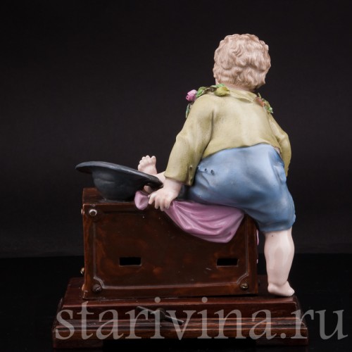 Музыкальная шкатулка Мальчик с шарманкой, Германия, 19 в.