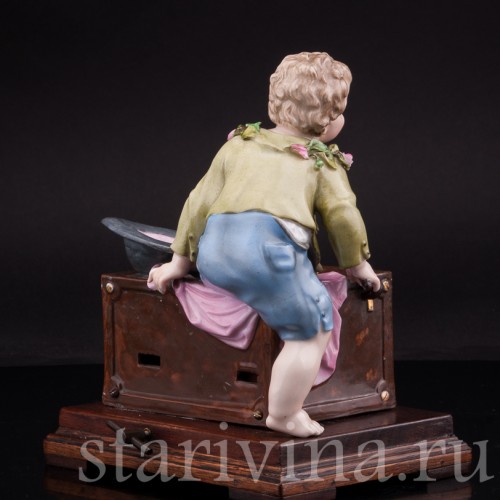 Музыкальная шкатулка Мальчик с шарманкой, Германия, 19 в.