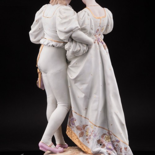 Большая фарфоровая композиция Пара в ренессансных костюмах, Франция, 19 в.