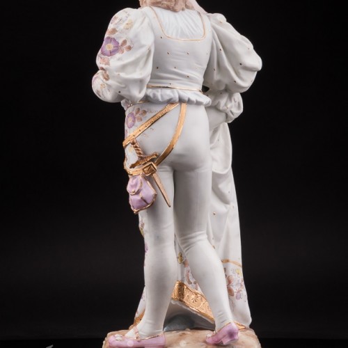 Большая фарфоровая композиция Пара в ренессансных костюмах, Франция, 19 в.