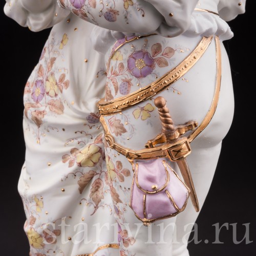 Большая фарфоровая композиция Пара в ренессансных костюмах, Франция, 19 в.