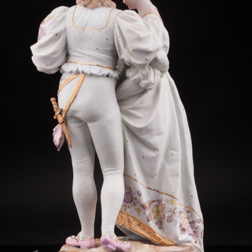 Большая фарфоровая композиция Пара в ренессансных костюмах, Франция, 19 в.