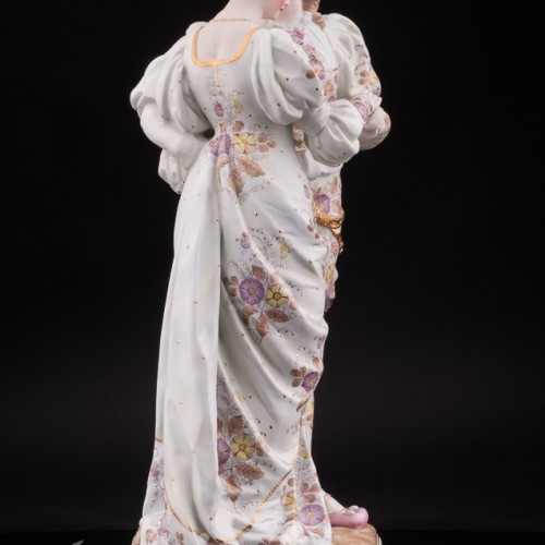 Большая фарфоровая композиция Пара в ренессансных костюмах, Франция, 19 в.