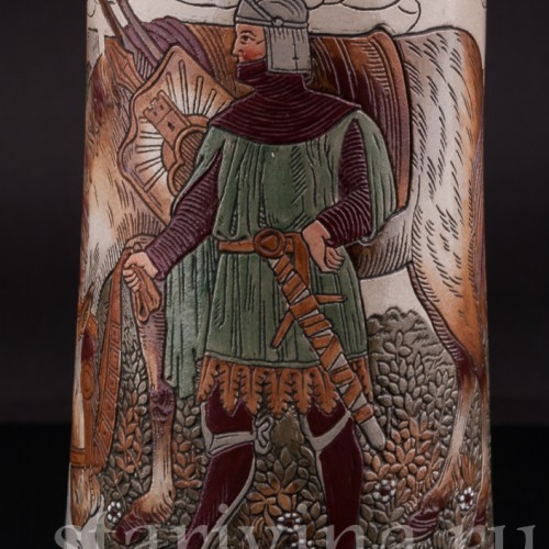 Антикварная пивная кружка Рыцарь с конем 1/2 л, Marzi & Remy, Германия, нач. 20 в.