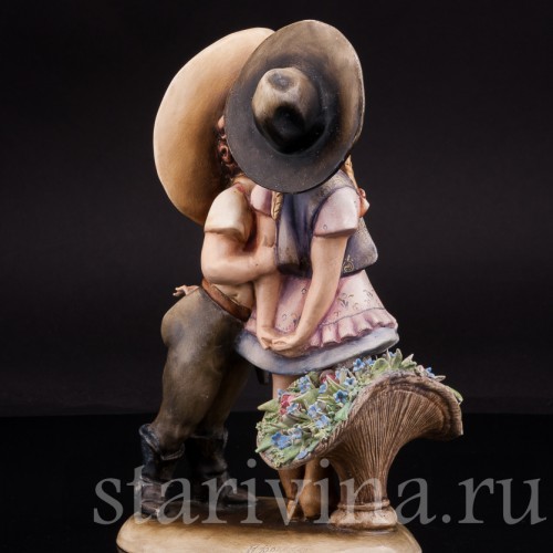 Фарфоровая статуэтка Влюбленный ковбой, Antonio Borsato, Италия, сер 20 в.