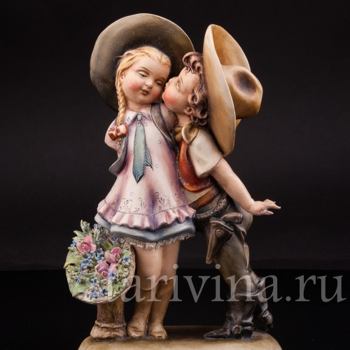 Фарфоровая статуэтка Влюбленный ковбой, Antonio Borsato, Италия, сер 20 в.