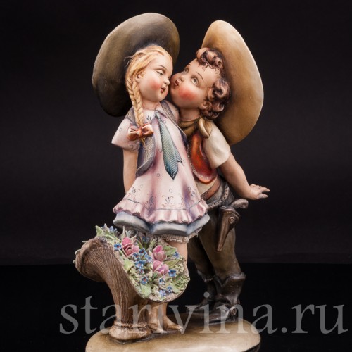 Фарфоровая статуэтка Влюбленный ковбой, Antonio Borsato, Италия, сер 20 в.