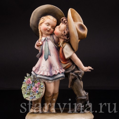 Фарфоровая статуэтка Влюбленный ковбой, Antonio Borsato, Италия, сер 20 в.