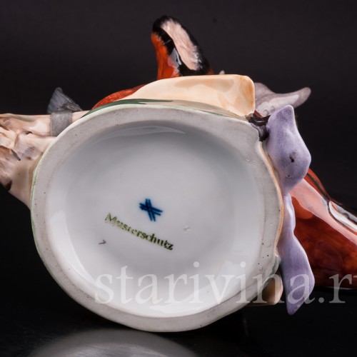 Антикварная фигурная кружка из фарфора Голова оленя, Von Schierholz, Германия, нач. 20 в.