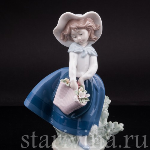 Фигурка из фарфора Девочка в шляпке, Lladro, Испания, 1983-2004 гг.