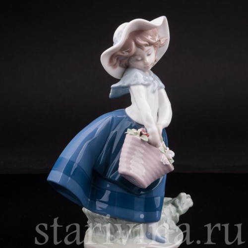 Фигурка из фарфора Девочка в шляпке, Lladro, Испания, 1983-2004 гг.